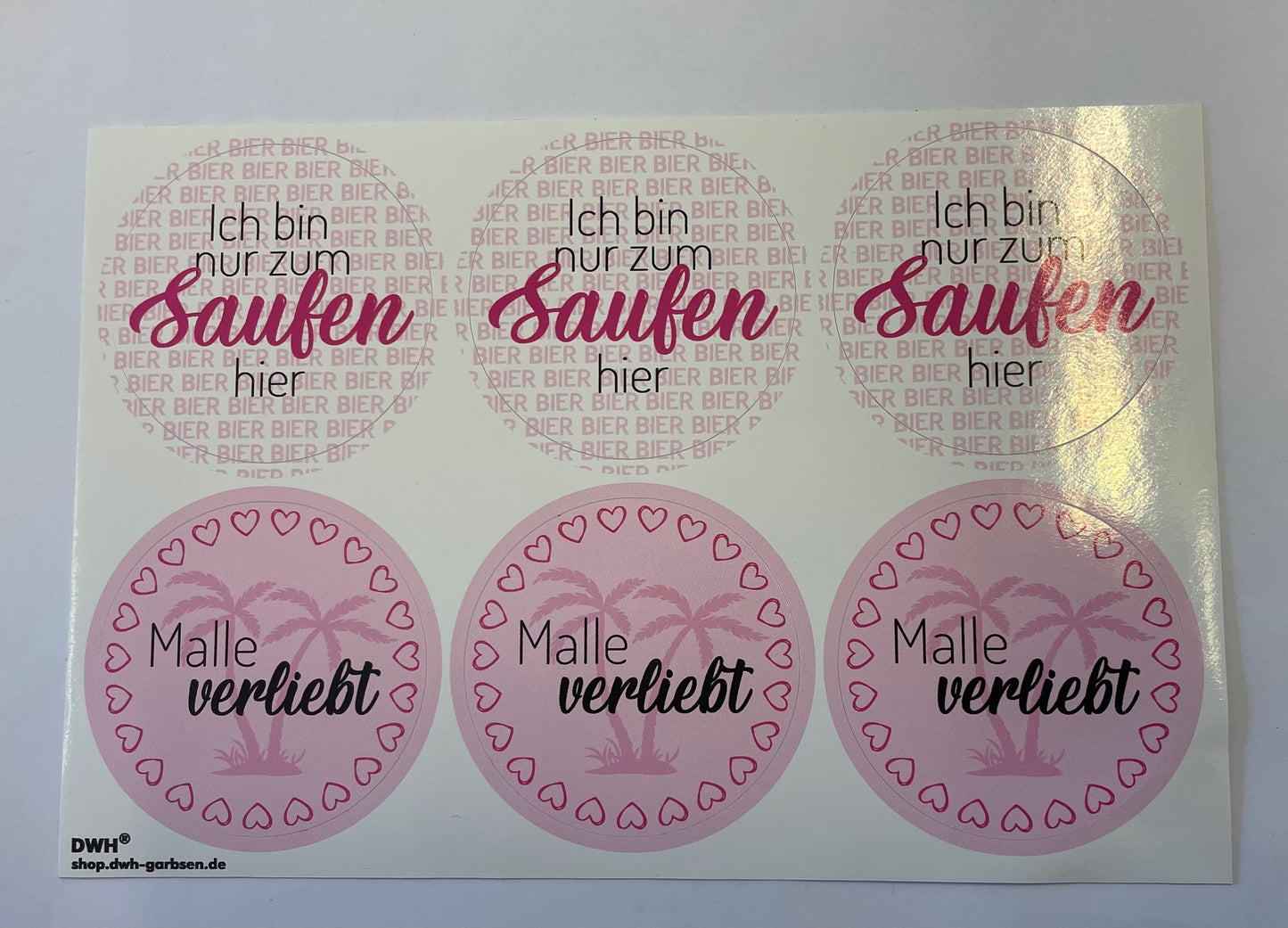Deko - Aufkleber "Malle" - pink