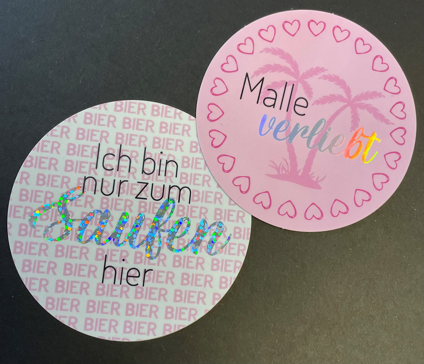 Deko-Aufkleber "Malle" - pink mit Effekt