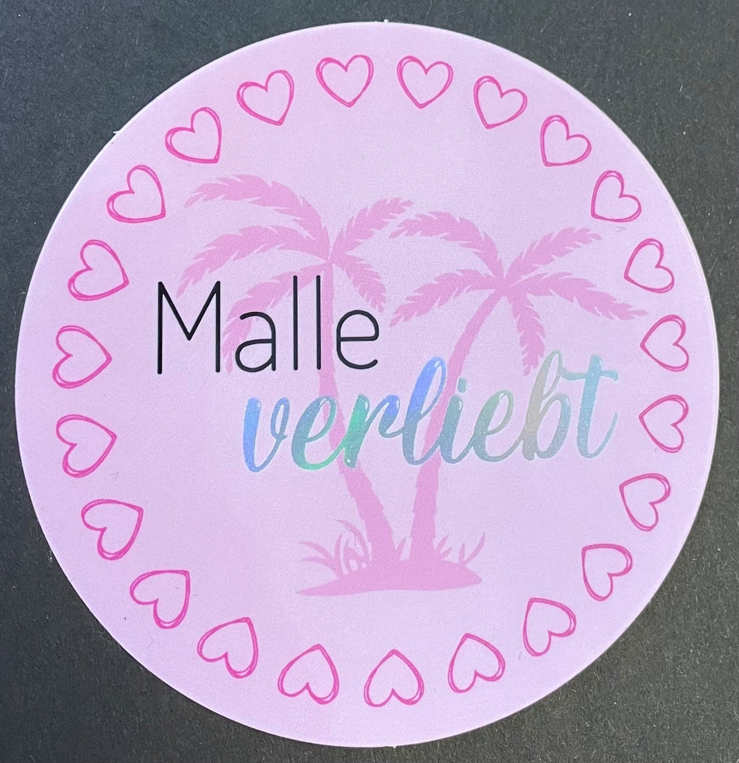 Deko-Aufkleber "Malle" - pink mit Effekt