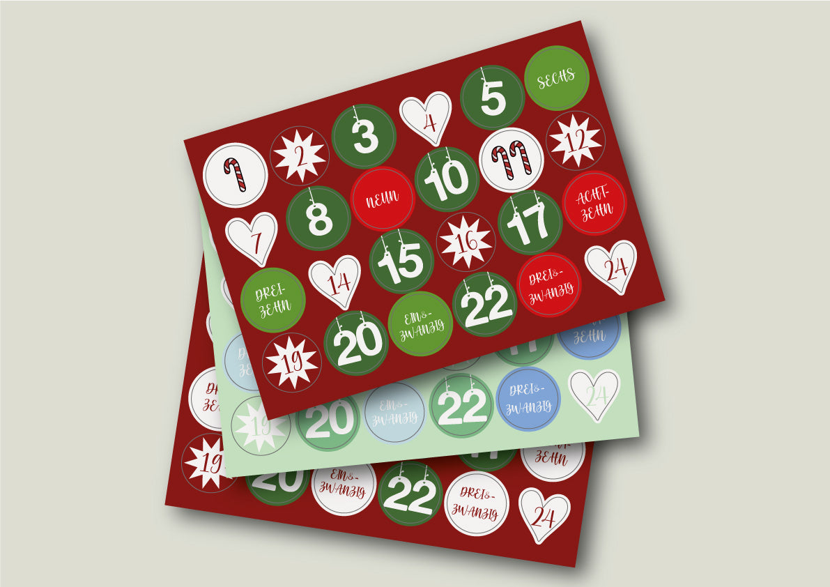 Deko-Aufkleber Adventskalender