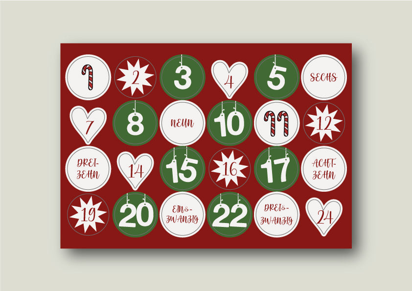 Deko-Aufkleber Adventskalender
