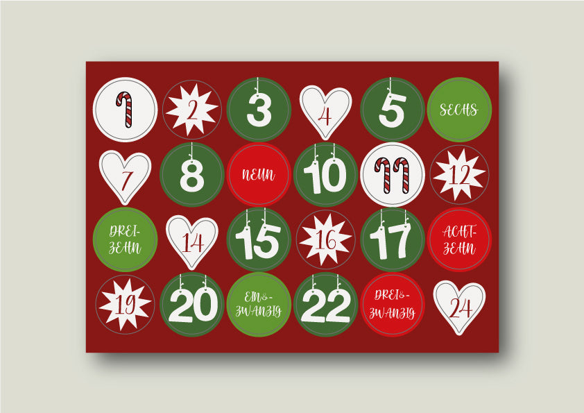 Deko-Aufkleber Adventskalender