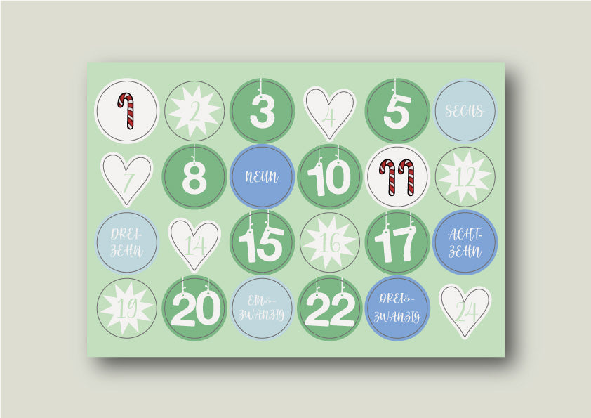 Deko-Aufkleber Adventskalender