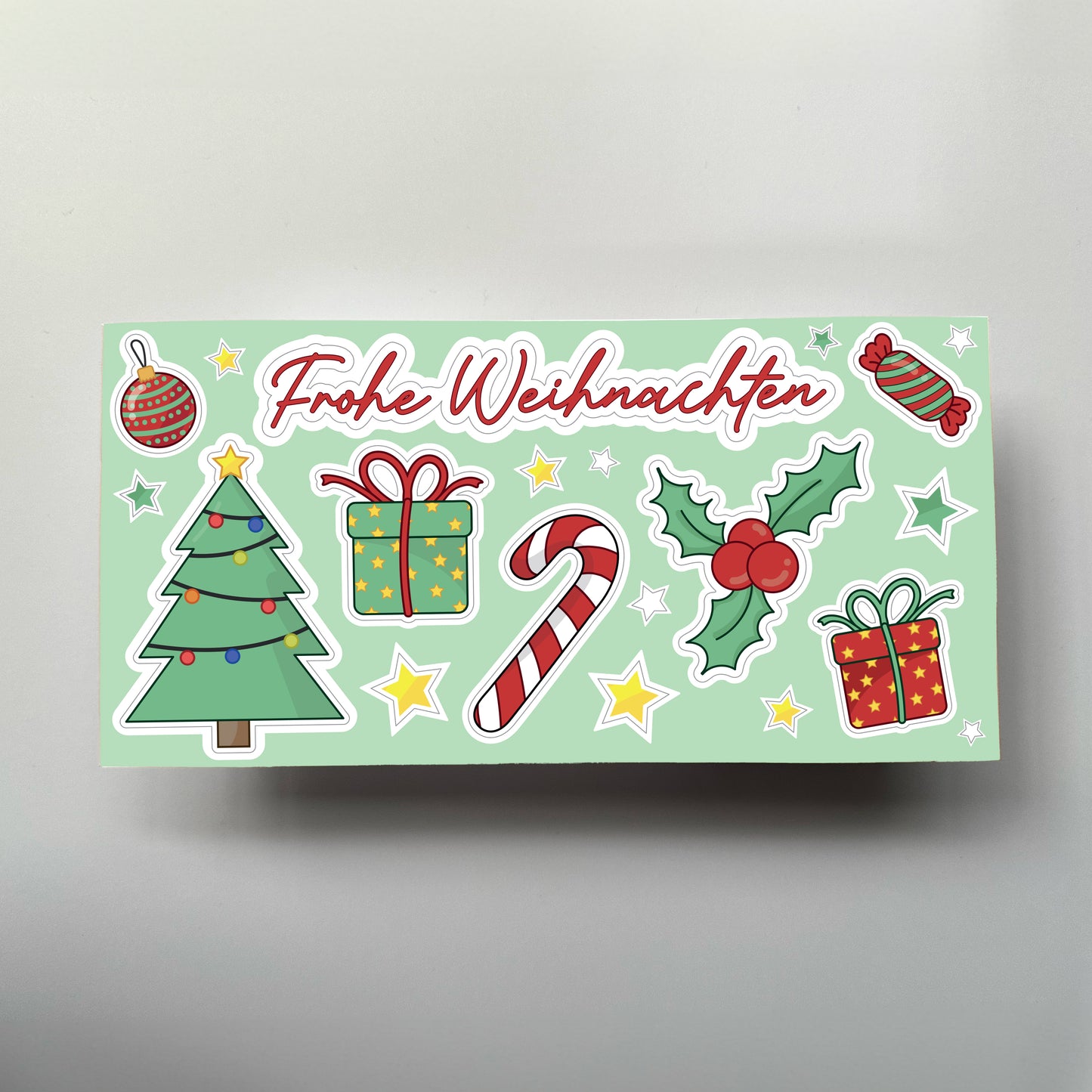 Deko-Aufkleber Weihnachten, grün/rot