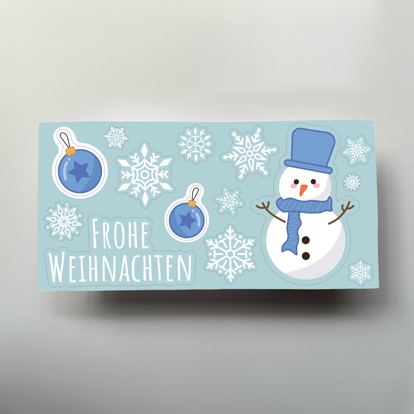 Deko-Aufkleber Weihnachten, blau/weiß