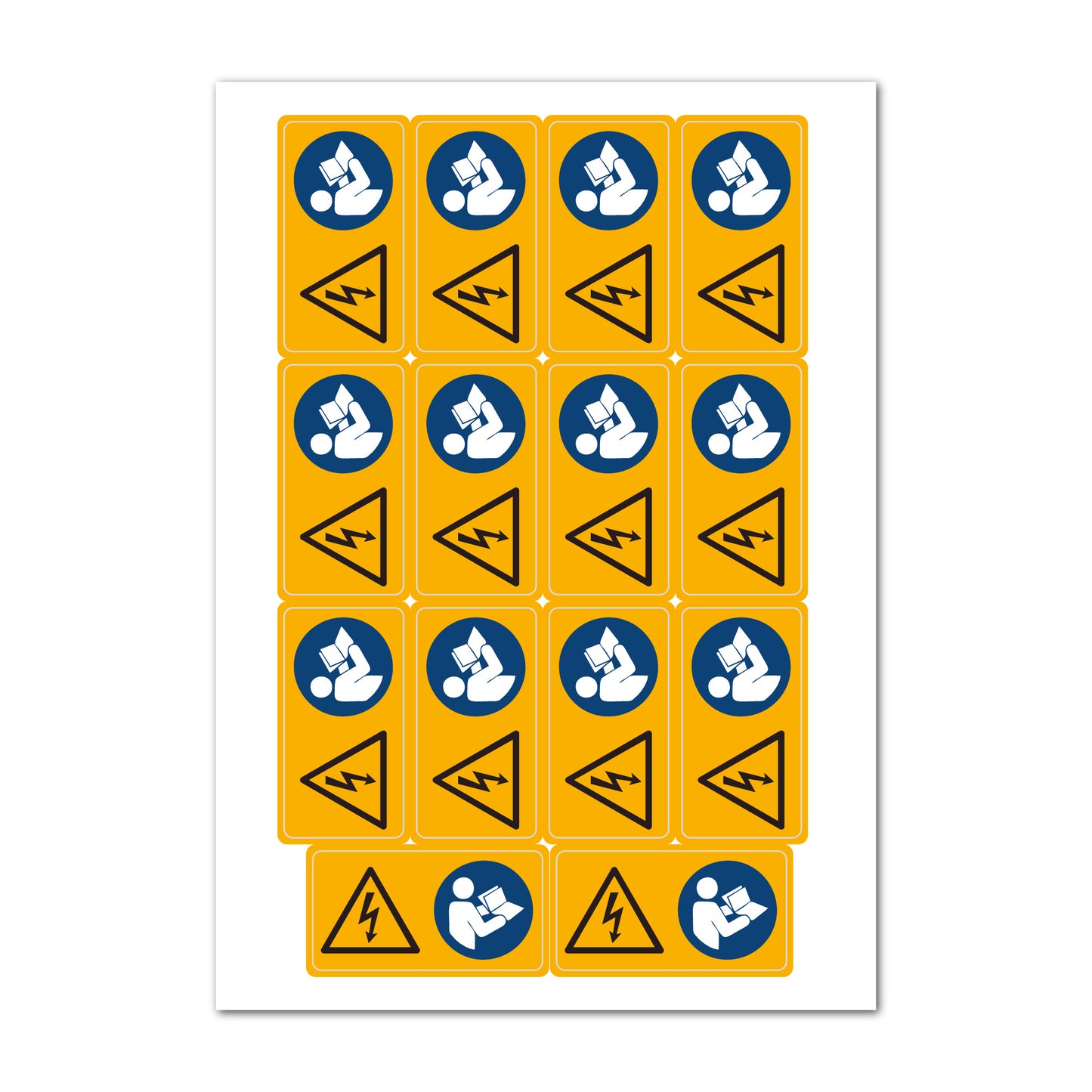 Aufkleber "Einschalten nach lesen der Bedienungsanleitung" - 14 Stück