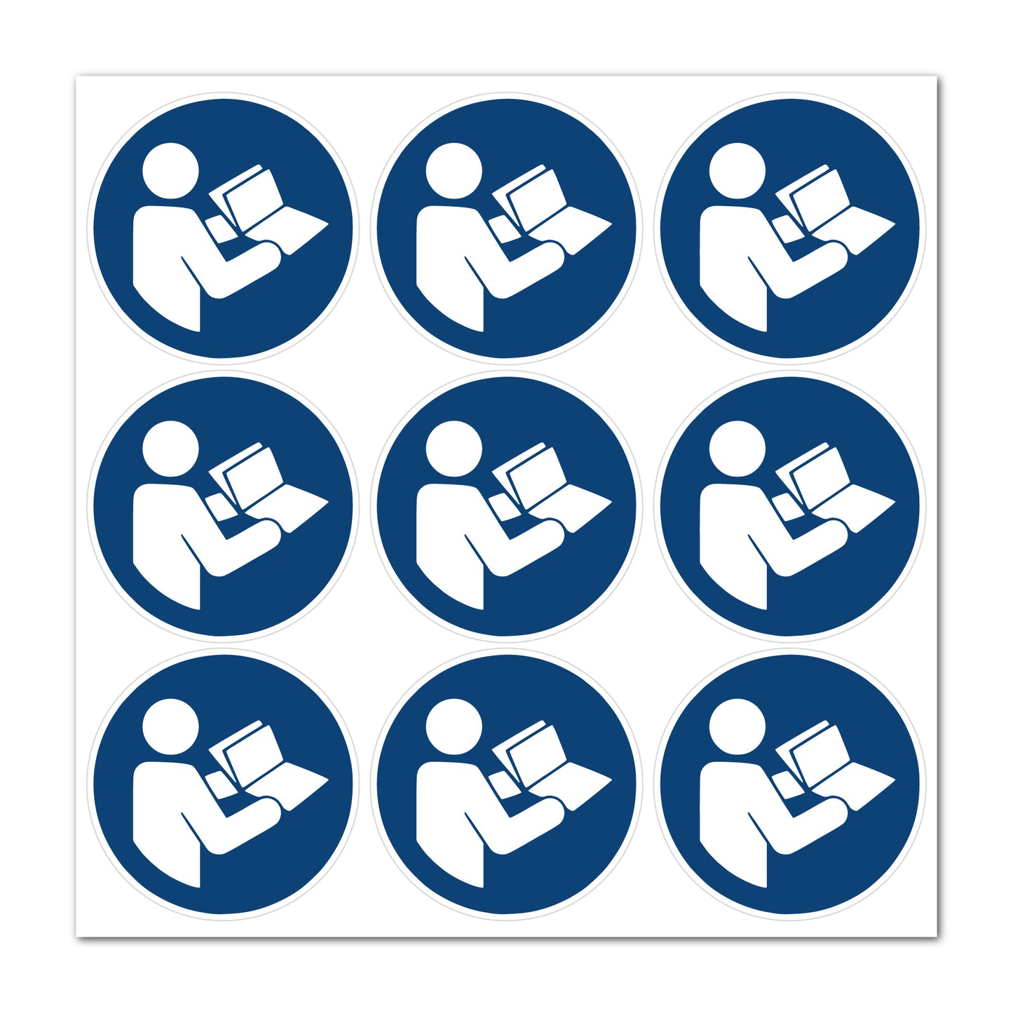 Aufkleber "Gebrauchsanweisung beachten" - 9 Stück