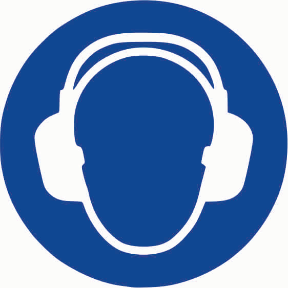 Aufkleber "Gehörschutz benutzen" - 9 Stück