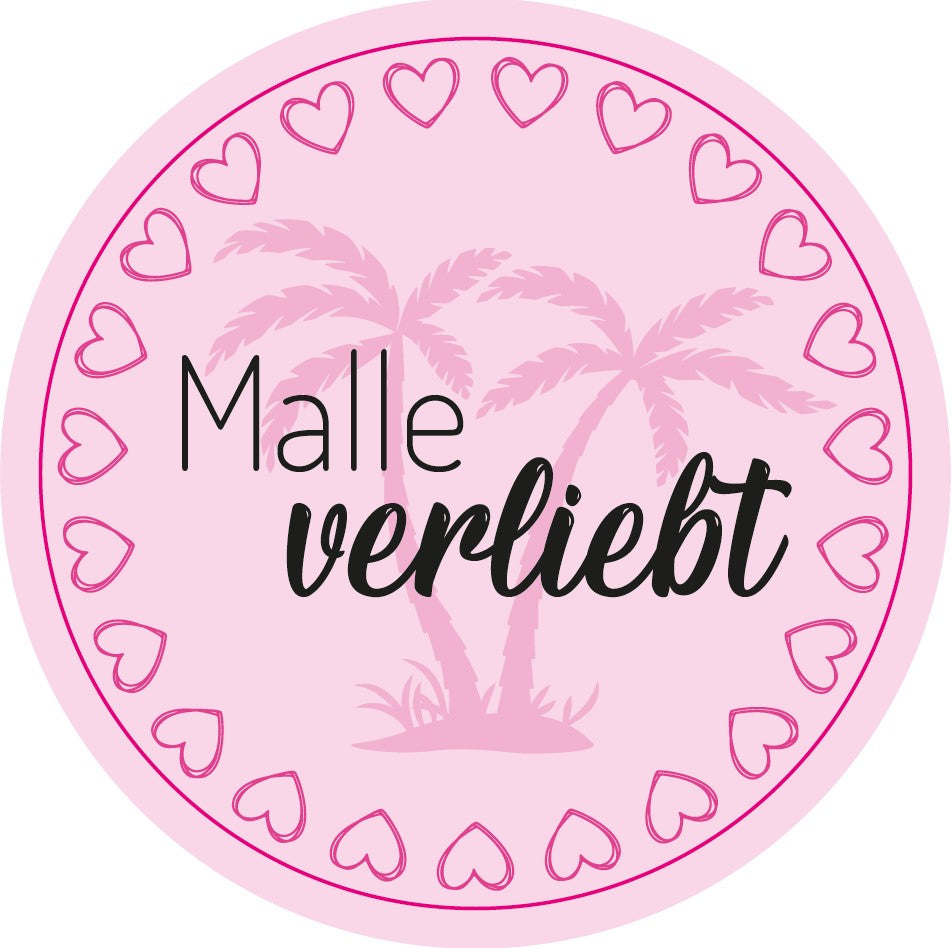 Deko - Aufkleber "Malle" - pink