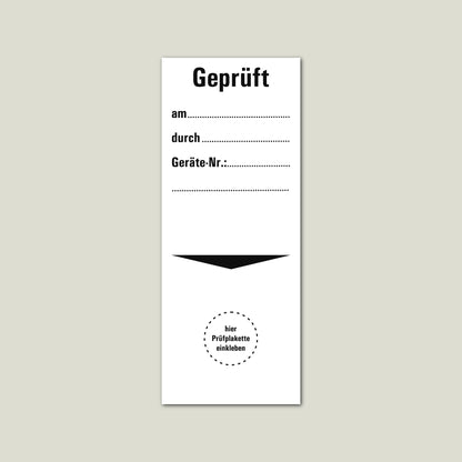 Grundetiketten für Prüfplaketten – selbstklebend 40 × 100 mm | in Blau, Gelb oder Weiß