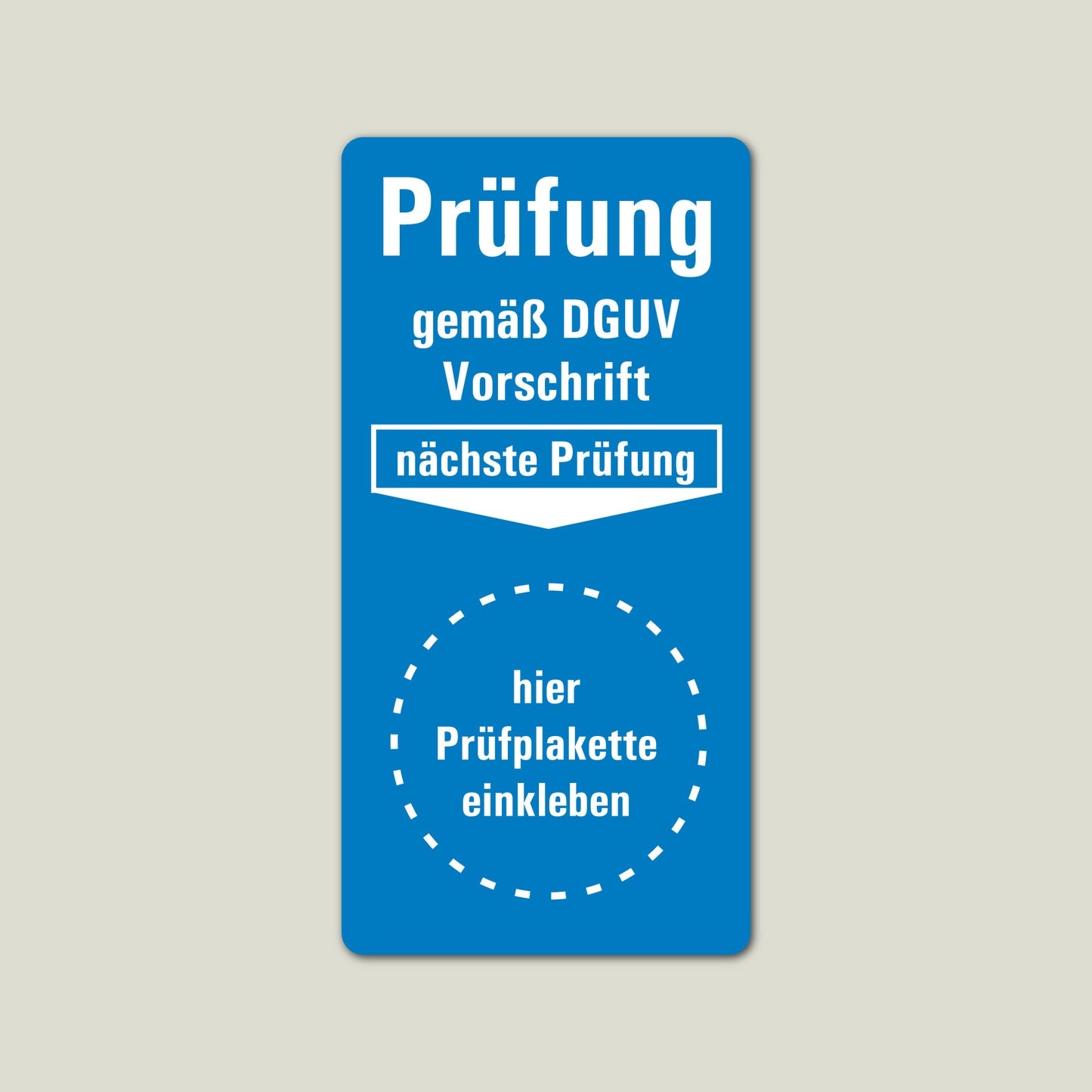 Grundetiketten für Prüfplaketten  DGUV – selbstklebend 20 x 40 mm | in Blau, Gelb oder Weiß