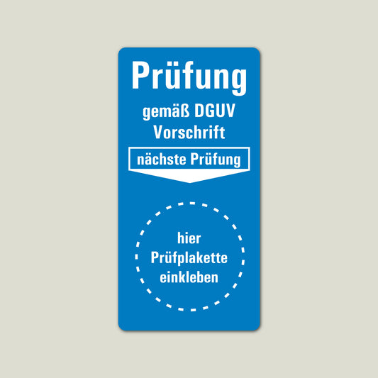 Grundetiketten für Prüfplaketten  DGUV – selbstklebend 20 x 40 mm | in Blau, Gelb oder Weiß