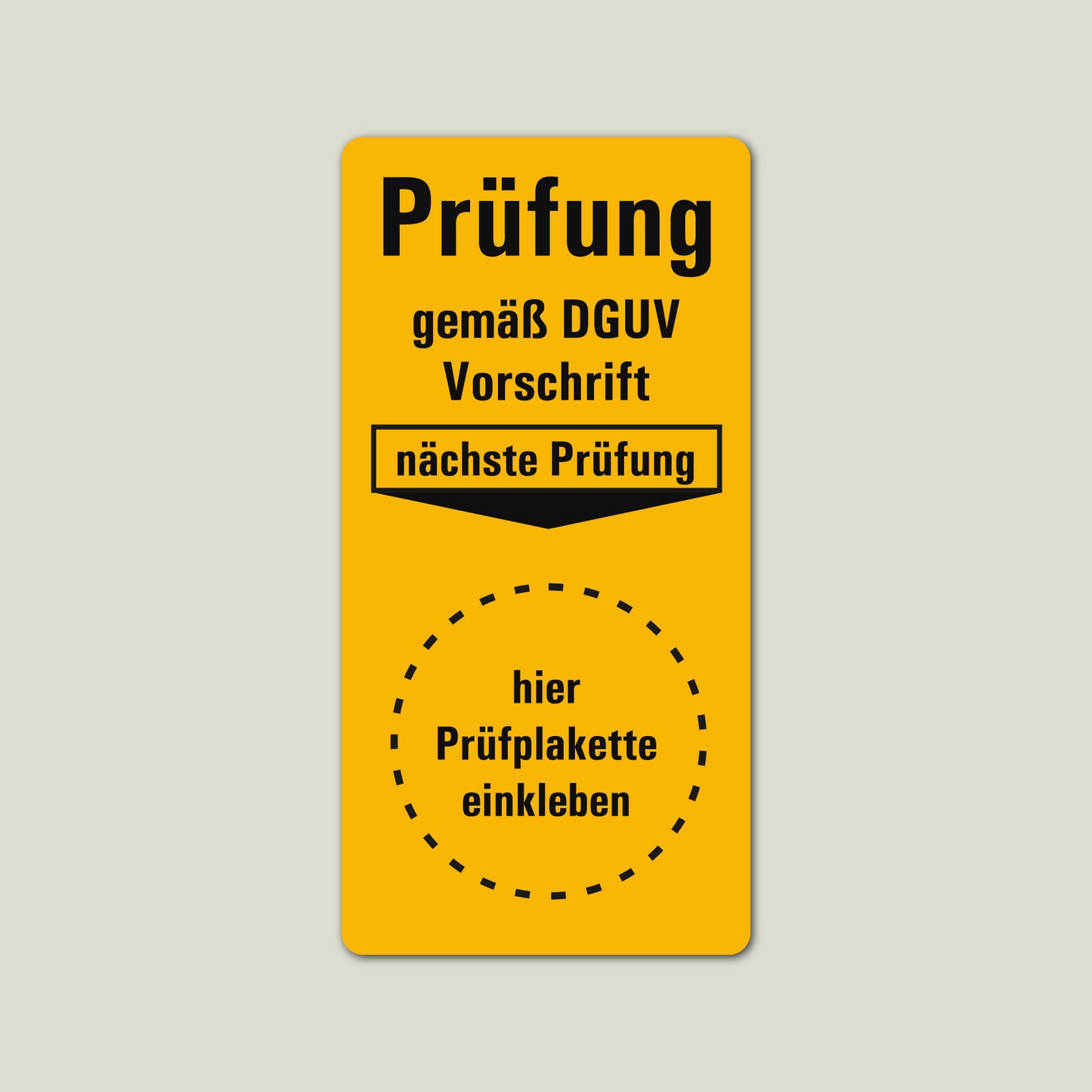 Grundetiketten für Prüfplaketten  DGUV – selbstklebend 20 x 40 mm | in Blau, Gelb oder Weiß