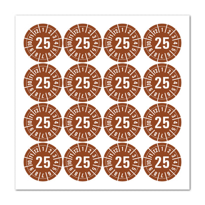 Prüfplaketten 2025 selbstklebend Ø 30 mm 16 Stück pro Bogen | Robust & zuverlässig