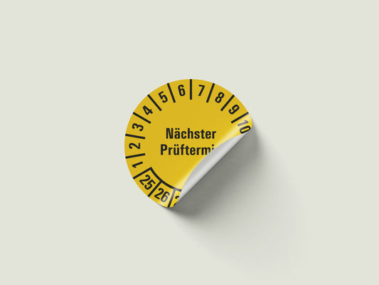 Mehrjahresprüfplaketten ab 2025 bis 2034, Farbe gelb