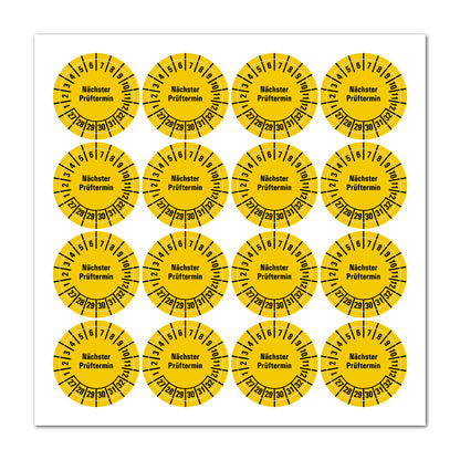Mehrjahresprüfplaketten ab 2025 bis 2034, Farbe gelb