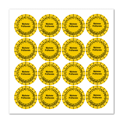 Mehrjahresprüfplaketten ab 2025 bis 2034, Farbe gelb