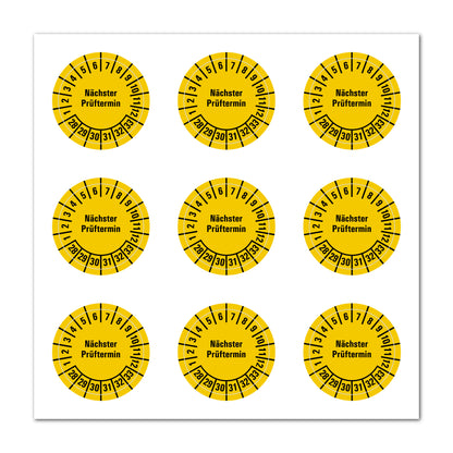 Mehrjahresprüfplaketten ab 2025 bis 2034, Farbe gelb