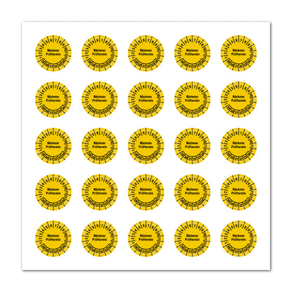 Mehrjahresprüfplaketten ab 2025 bis 2034, Farbe gelb