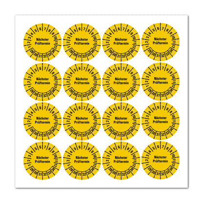 Mehrjahresprüfplaketten ab 2025 bis 2034, Farbe gelb
