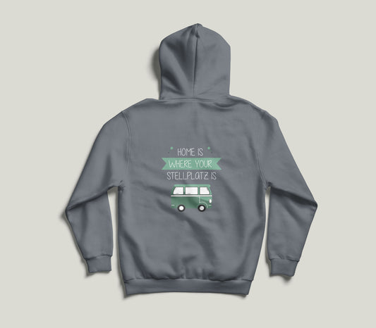 Hoodie "Home is where your Stellplatz is" - Rückseite