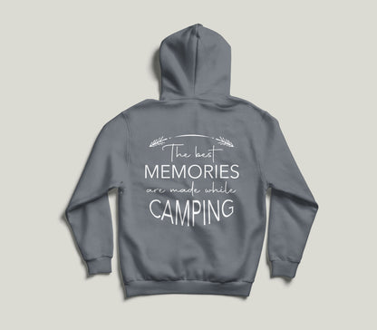 Hoodie "The best memories are made while camping" - Rückseite
