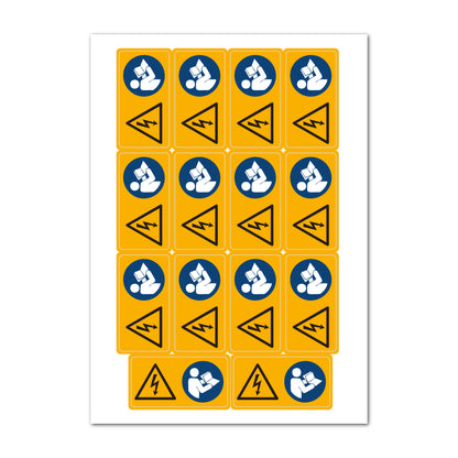 Aufkleber "Einschalten nach lesen der Bedienungsanleitung" - 14 Stück