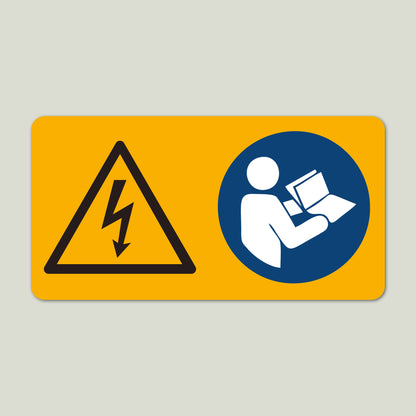 Aufkleber "Einschalten nach lesen der Bedienungsanleitung" - 14 Stück