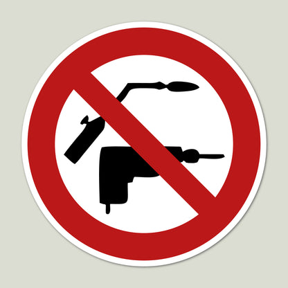 Aufkleber "Verbotsschild Bohren und Schweißen" - 9 Stück