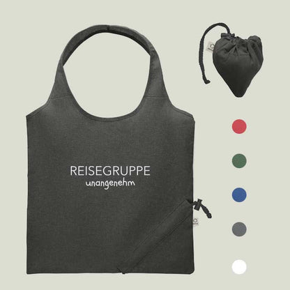 Faltbare Einkaufstasche „Reisegruppe Unangenehm“ – humorvolles Statement für unterwegs