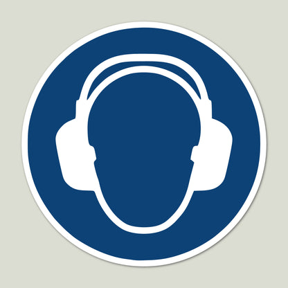 Aufkleber "Gehörschutz benutzen" - 9 Stück
