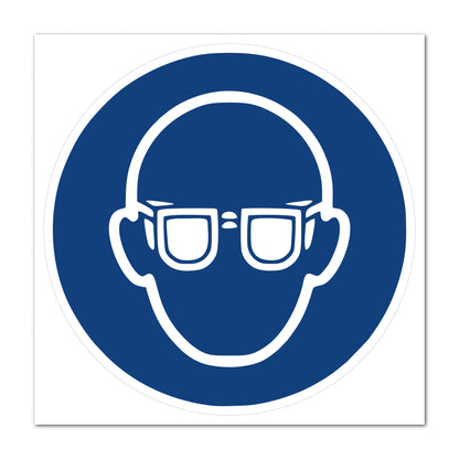 Aufkleber "Augenschutz benutzen"