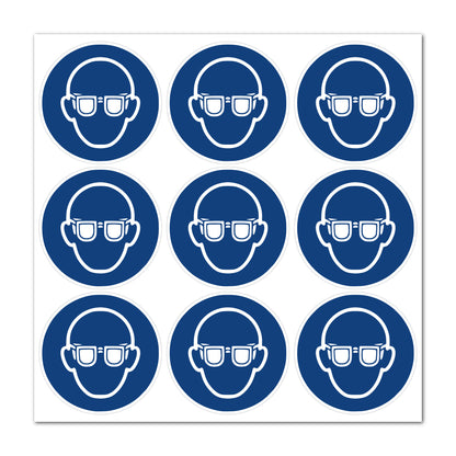 Aufkleber "Augenschutz benutzen"