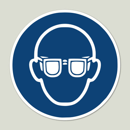 Aufkleber "Augenschutz benutzen"