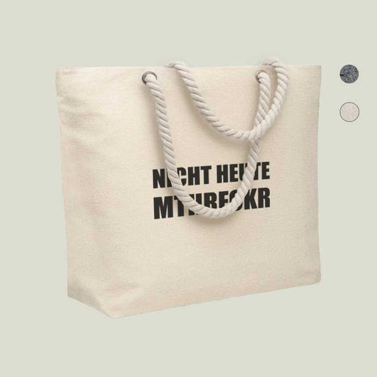 Strand- & Einkaufstasche „Nicht heute mthrfckr“ – Statement & Funktion