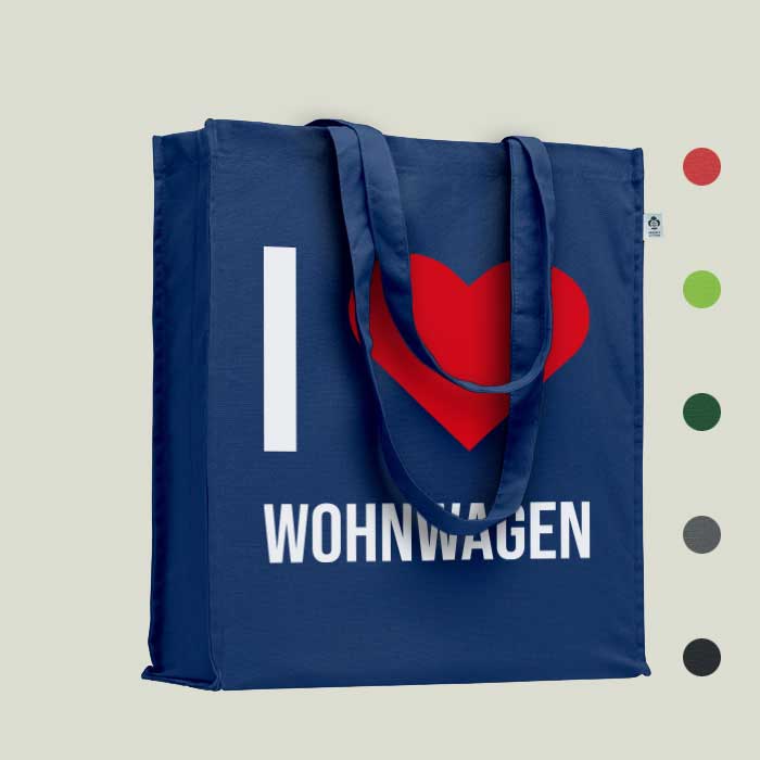 Einkaufstasche „I love Wohnwagen“ – praktisch & nachhaltig