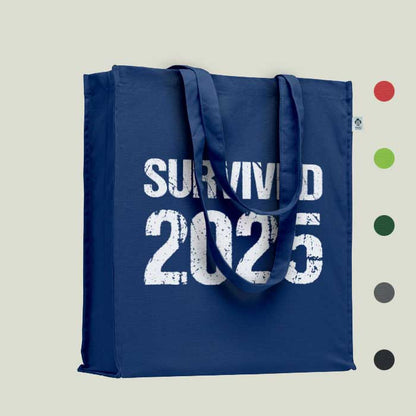 Einkaufstasche „Survived 2025“ – witzig & nachhaltig
