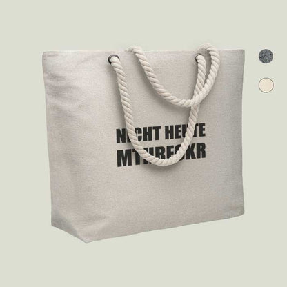 Strand- & Einkaufstasche „Nicht heute mthrfckr“ – Statement & Funktion