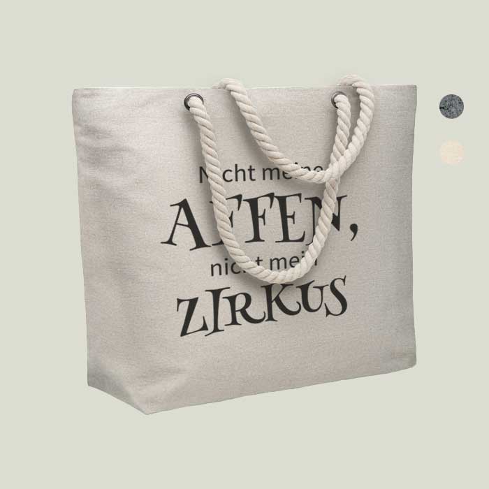Strand- & Einkaufstasche „Nicht mein Zirkus, nicht meine Affen“ – entspannt & nachhaltig