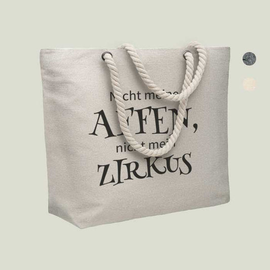 Strand- & Einkaufstasche „Nicht mein Zirkus, nicht meine Affen“ – entspannt & nachhaltig