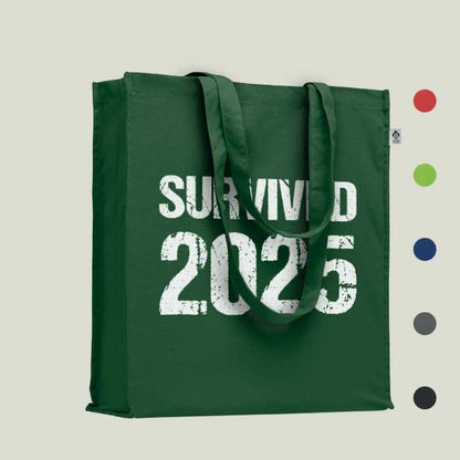Einkaufstasche „Survived 2025“ – witzig & nachhaltig