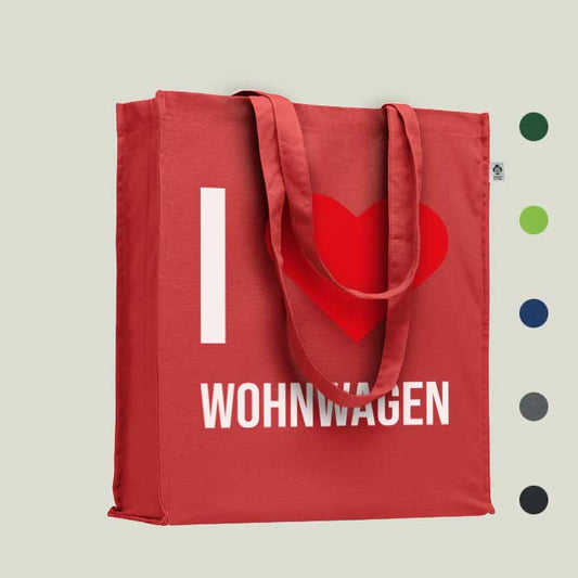 Einkaufstasche „I love Wohnwagen“ – praktisch & nachhaltig
