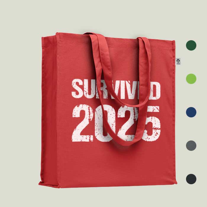 Einkaufstasche „Survived 2025“ – witzig & nachhaltig