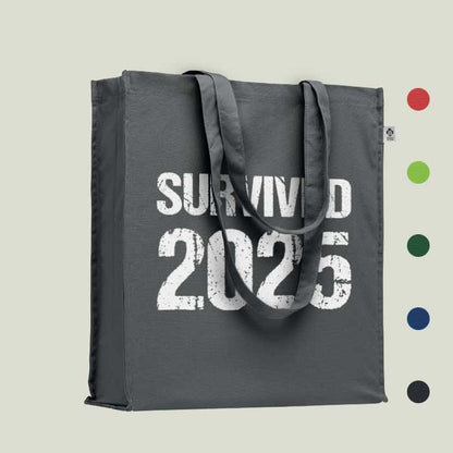 Einkaufstasche „Survived 2025“ – witzig & nachhaltig