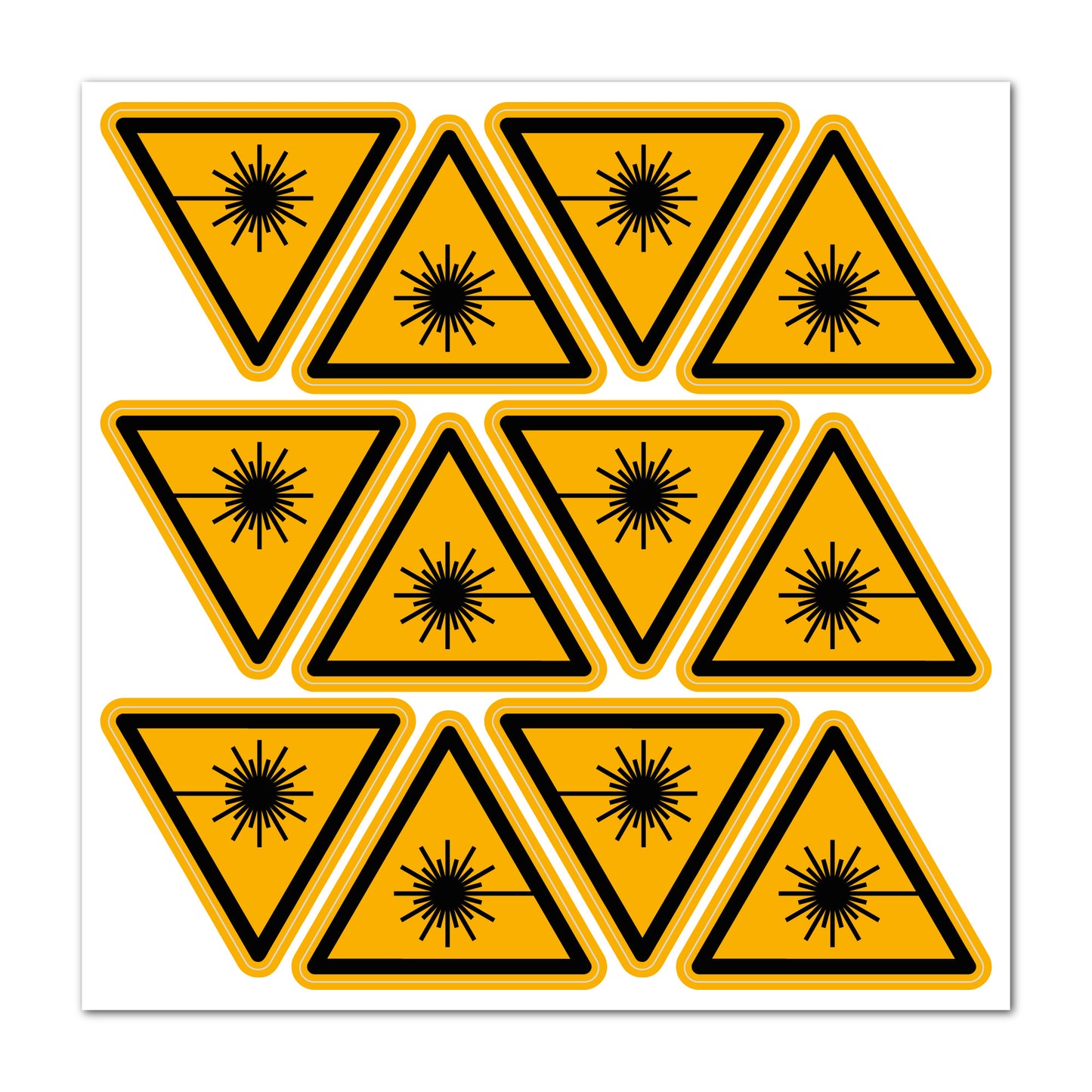 Aufkleber "Warnung vor Laserstrahlen" - 12 Stück