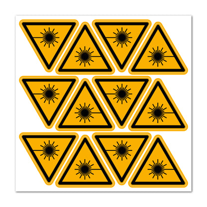 Aufkleber "Warnung vor Laserstrahlen" - 12 Stück