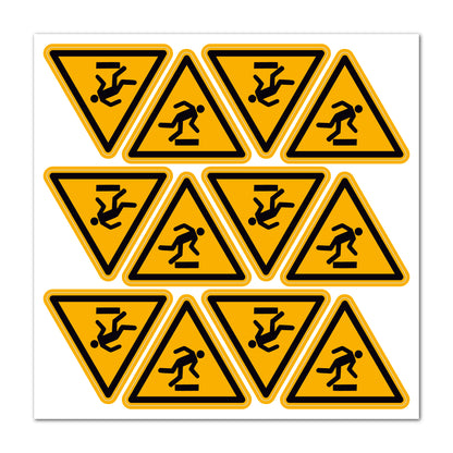 Aufkleber "Warnung vor Stolpergefahr" - 12 Stück