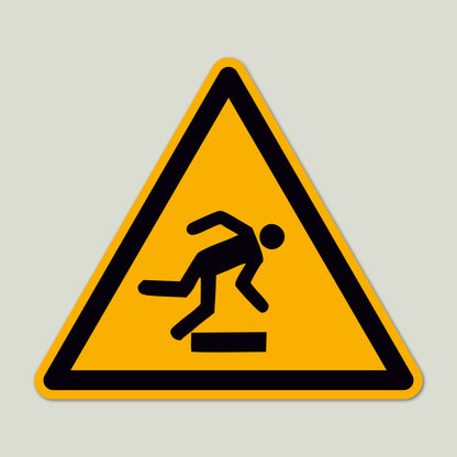 Aufkleber "Warnung vor Stolpergefahr" - 12 Stück