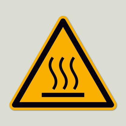 Aufkleber "Warnung vor heißer Oberfläche" - 12 Stück
