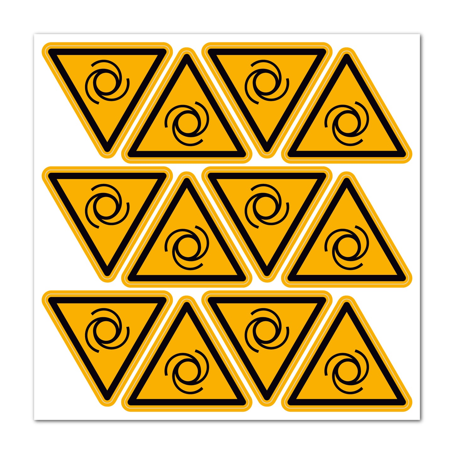 Aufkleber "Warnung vor automatischem Anlauf" - 12 Stück